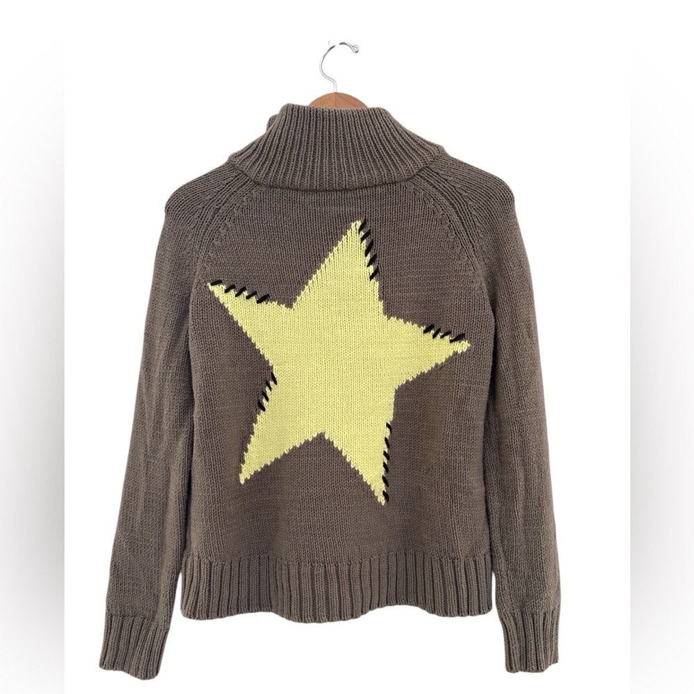 Lisa Todd Starlight Sweater Light Brown With Yellow Star